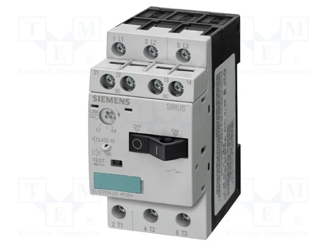 Disjuntor de Motor, 1,1kw, No + Nc, 220÷690vac, para Trilho Din