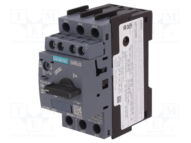 Disjuntor de Motor, 1,5kw, No + Nc, 220÷690vac, para Trilho Din