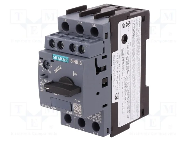 Disjuntor de Motor, 3kw, No + Nc, 220÷690vac, para Trilho Din