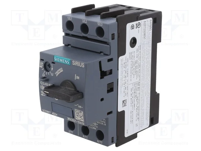 Disjuntor de Motor, 1,1kw, 220÷690vac, para Trilho Din, 3rv2