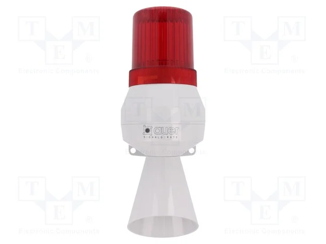 Sinalizador: Sonoro- Fônico, 24vdc, Lâmpada Ba15d, Vermelho, Ip43