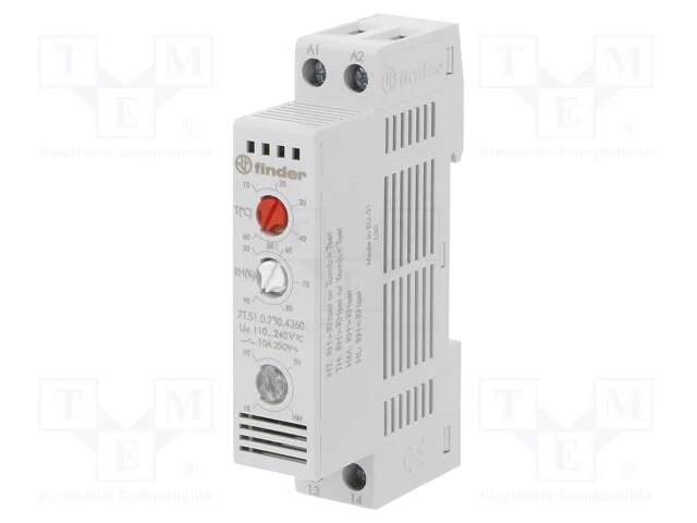 Módulo: Higro-Termostato, 17,5x88,8x47,8mm, Temp: -25÷60c, Ip20