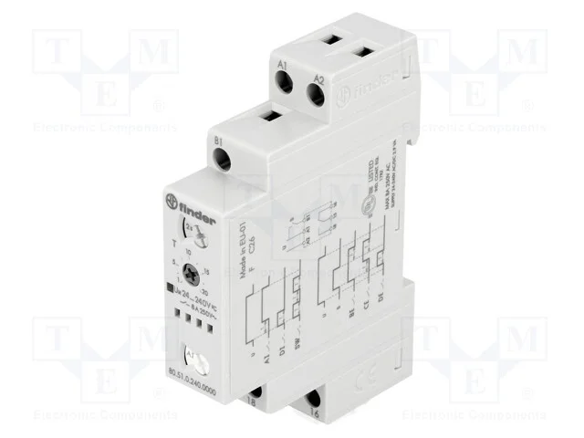 Relé temporizado, 0,1s÷24h, SPDT, 250VAC/8A, Uten.