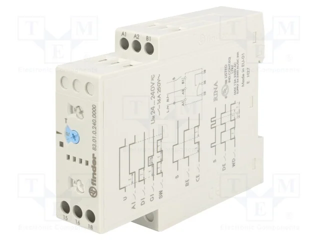 Relé temporizado, 0,05s÷10dias, SPDT, 250VAC/16A,.