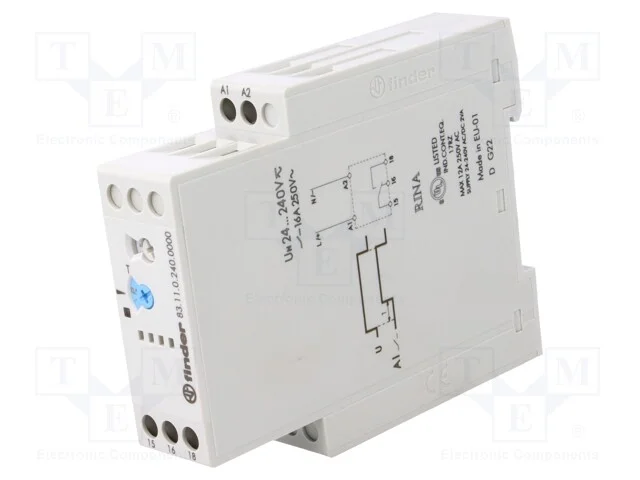 Relé temporizado, 0,05s÷10dias, SPDT, 250VAC/16A,.