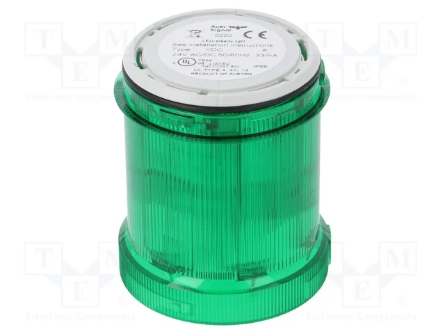 Sinalizador: Luminoso, Led, Verde, 24vdc, 24vac, Ip66, 63x76mm