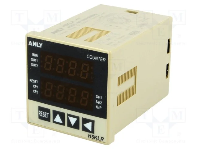 Contador: electrónico, LED x2, impulsos, 9999, DP.