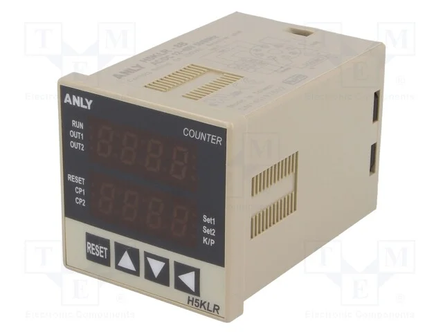Contador: electrónico, LED x2, impulsos, 9999, SP.