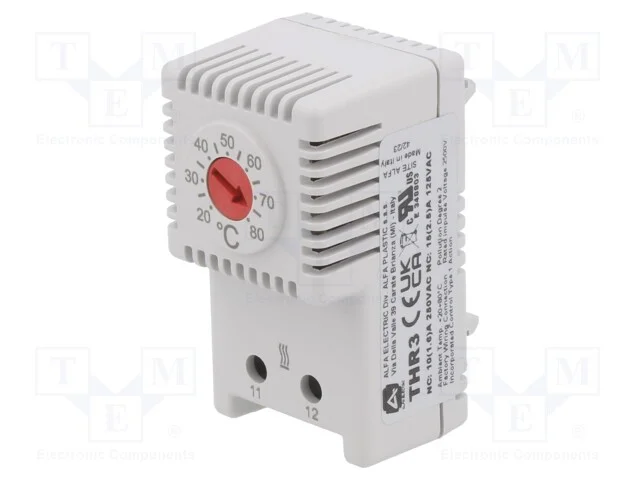 Sensor: Termostato, Nc, 10a, 250vac, Grampos de Torção, 61x34x35mm