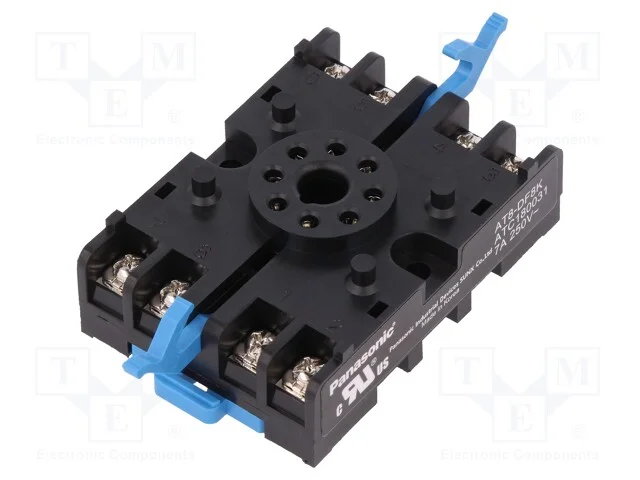 Acess.para relés: base, PIN: 8, para trilho DIN