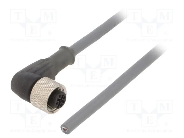 Cabo de Conexão, M12, Pin: 3, Angular, 3m, Ficha, 250vac, 2,7a, Pur