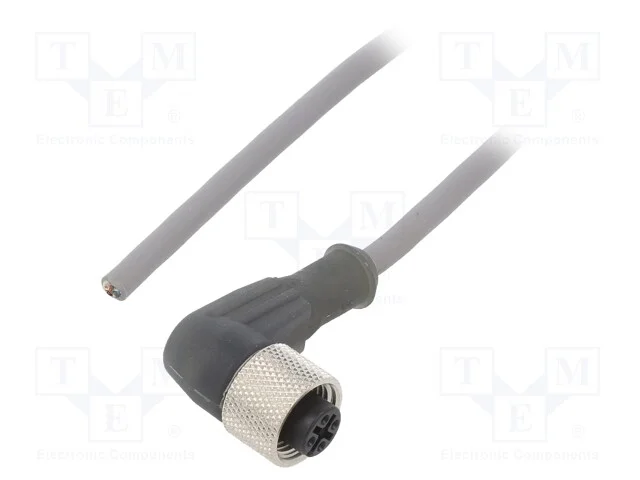 Cabo de Conexão, M12, Pin: 3, Angular, 3m, Ficha, 250vac, 3,1a, Pvc