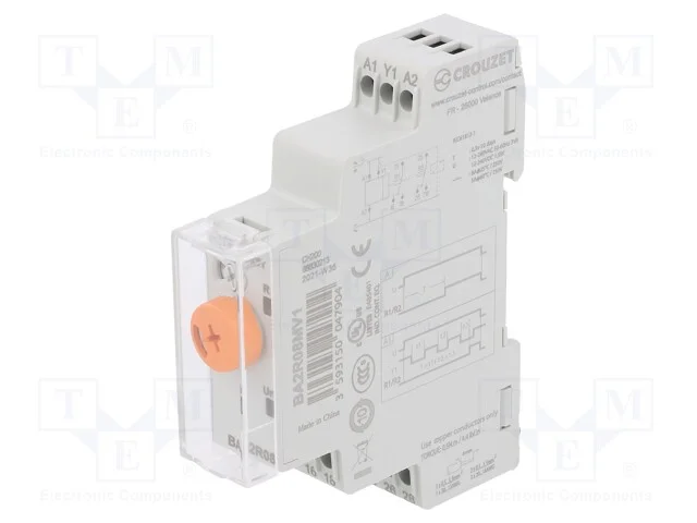 Relé temporizado, 0,5s÷10dias, DPDT, 250VAC/8A, U.