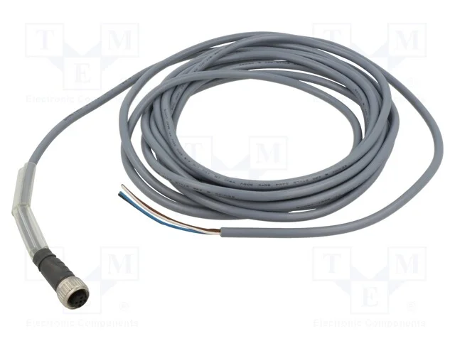 Cabo de Conexão, M12, Pin: 4, Simples, 5m, Ficha, Pvc, Fêmea