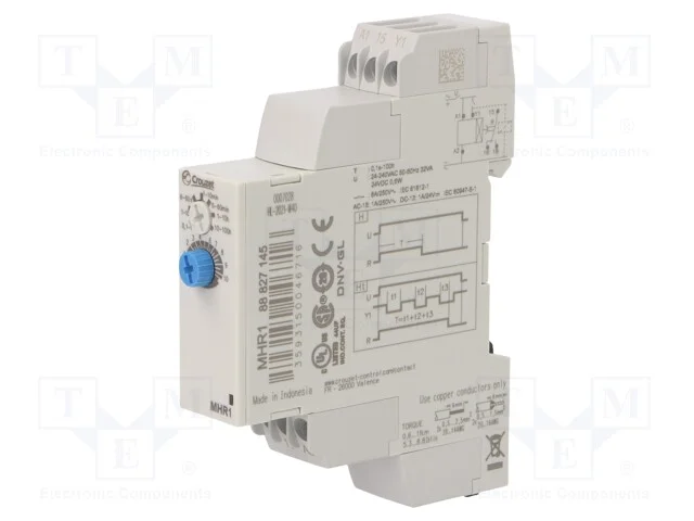 Relé temporizado, 0,1s÷100h, SPDT, 250VAC/8A, Ute.