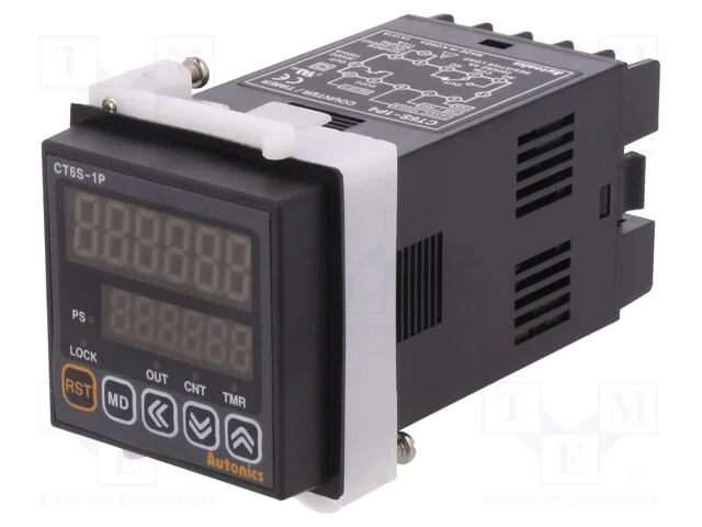 Contador: Electrónico, LED X2, Tempo/Impulsos, Spdt, In 1: Npn,Pnp