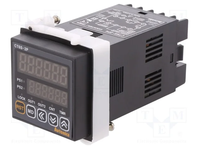Contador: electrónico, LED x2, tempo/impulsos, SP.