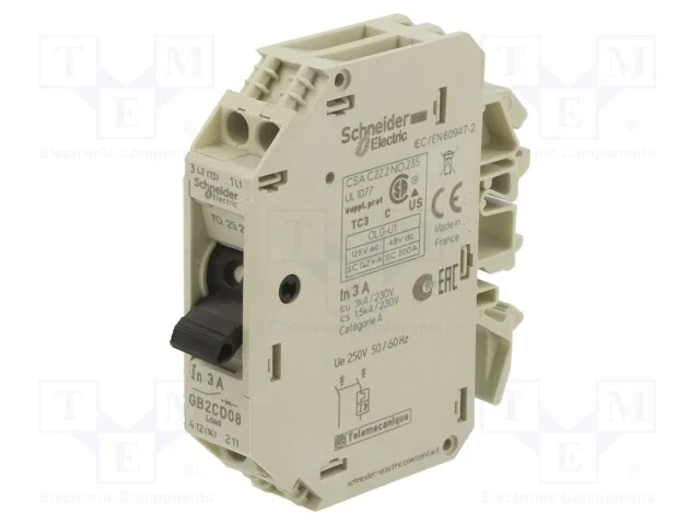 Disjuntor de Motor, 250vac, para Trilho Din, Ip20, -20÷60c, 3a