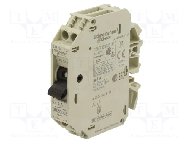 Disjuntor de Motor, 250vac, para Trilho Din, Ip20, -20÷60c, 4a