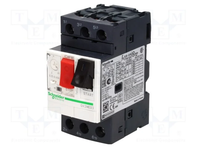 Disjuntor de Motor, 0,09kw, 230÷690vac, para Trilho Din, Ip20