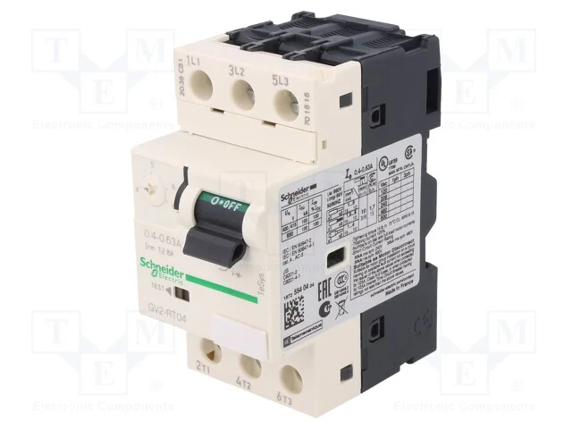 Disjuntor de Motor, 0,12/0,18kw, 230÷690vac, para Trilho Din