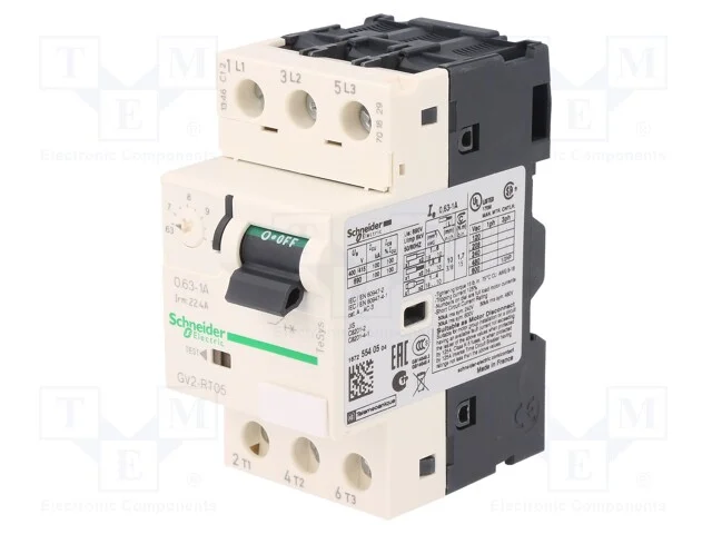 Disjuntor de Motor, 0,25/0,37kw, 230÷690vac, para Trilho Din