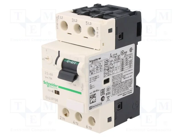 Disjuntor de Motor, 1,1/1,5kw, 230÷690vac, para Trilho Din, Ip20