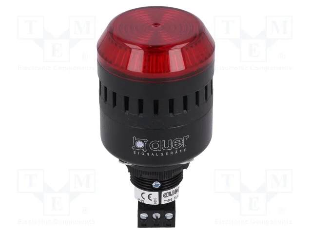 Sinalizador: Sonoro- Fônico, 24vdc, 24vac, Led, Vermelho, Ip65