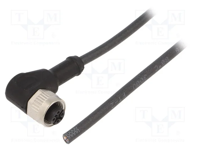 Cabo de Conexão, M12, Pin: 4, Angular, 2m, Ficha, 250vac, 4a, Ip67