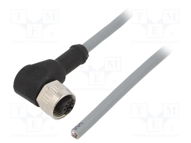 Cabo de Conexão, M12, Pin: 4, Angular, 5m, Ficha, 250vac, 4a, Ip67