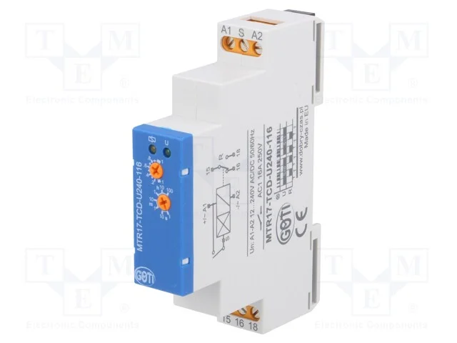 Relé Temporizado, 1s÷100h, Spdt, 250vac/16a, Uten: 12÷240vac, Ip20