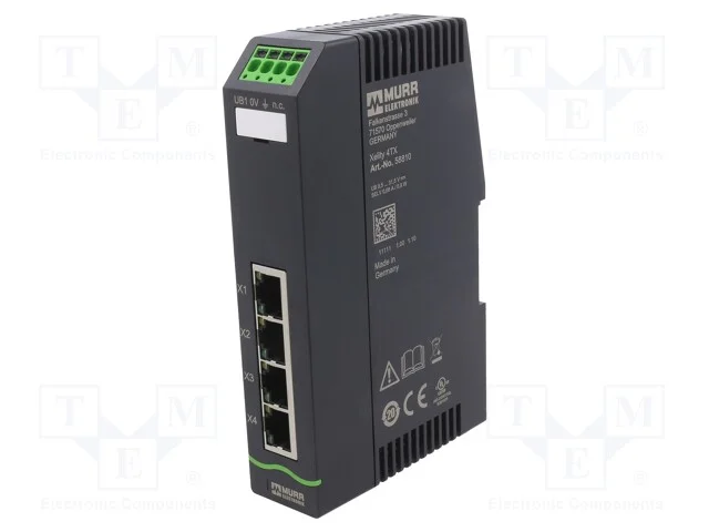 Switch Ethernet, Não Gerido, Número de Portos: 4, 9,5÷31,5vdc