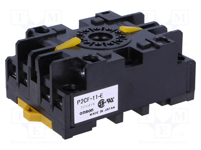 Acess.para relés: base, PIN: 11, para trilho DIN,.