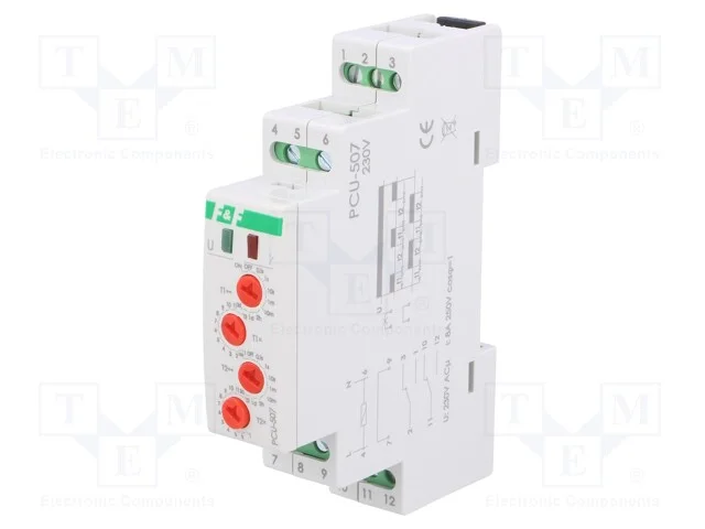Relé temporizado, 0,1s÷24dias, DPDT, 250VAC/8A, U.