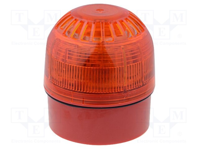 Sinalizador: Sonoro- Fônico, 17÷60vdc, Led, Vermelho, Ip65, 106db