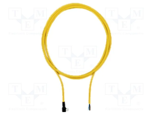 Cabo de conexão, M8, PIN: 4, angular, 5m, ficha