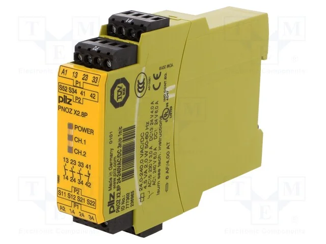 Módulo: Relé de Segurança, Pnoz X2.8p, Uten: 24÷240vac, In: 4, Ip40