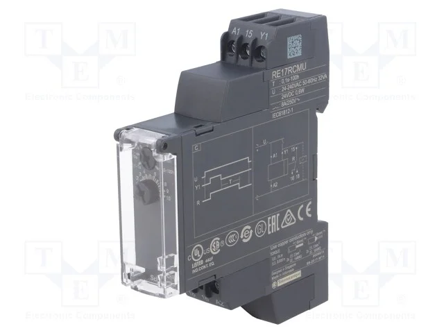 Relé temporizado, 0,1s÷100h, SPDT, 250VAC/8A, Ute.