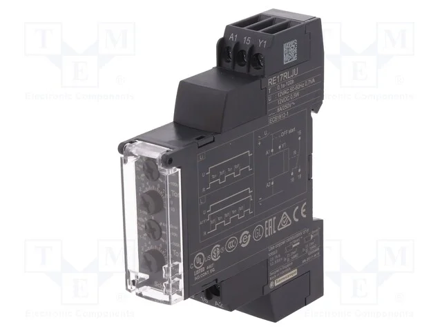Relé temporizado, 0,1s÷100h, SPDT, 250VAC/8A, Ute.