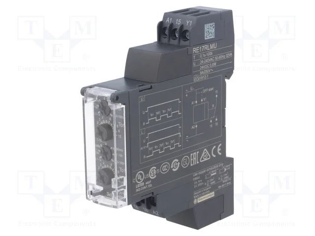 Relé temporizado, 0,1s÷100h, SPDT, 250VAC/8A, Ute.