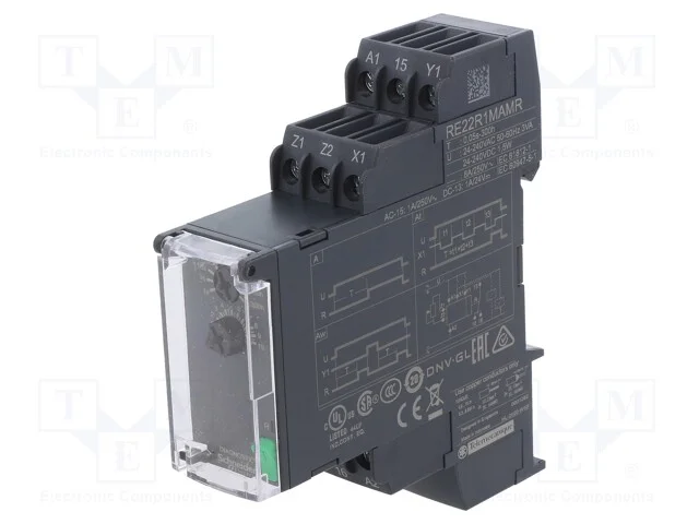 Relé temporizado, 0,05s÷300h, SPDT, 250VAC/8A, Ut.