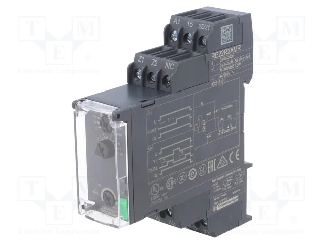 Relé temporizado, 0,05s÷300h, DPDT, 250VAC/8A, Ut.