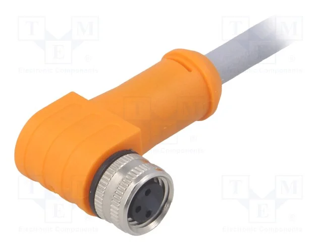 Cabo de Conexão, M8, Pin: 3, Angular, 5m, Ficha, 4a, -30÷90c, Pur