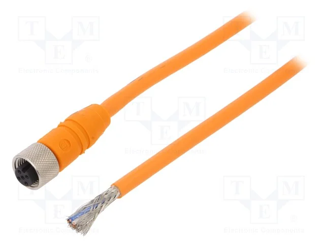 Cabo de Conexão, M12, Pin: 5, Simples, 5m, Ficha, 60vac, 4a, -25÷80c