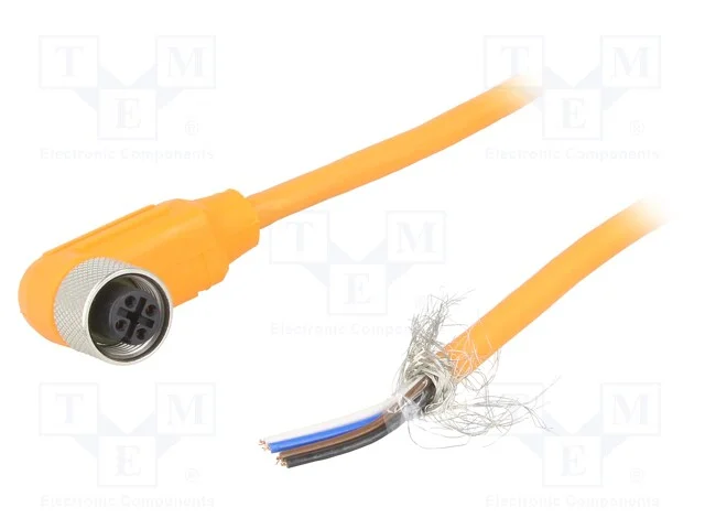 Cabo de conexão, M12, PIN: 4, angular, 2m, ficha,.