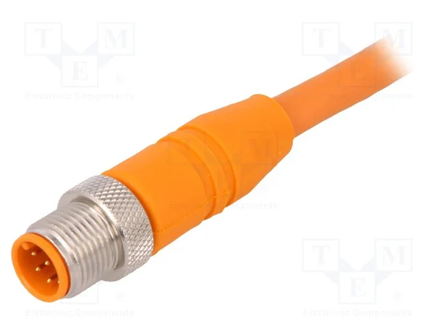 Cabo de Conexão, M12, Simples, 2m, Ficha, 250vac, 4a, -25÷80c, Pvc