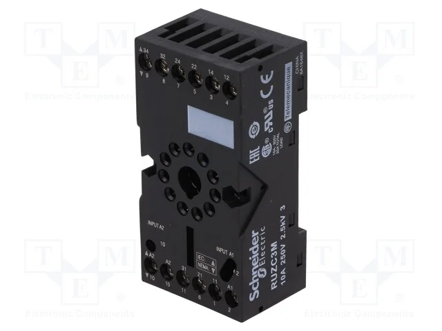Acess.para relés: base, PIN: 11, para trilho DIN