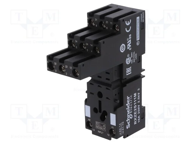 Acess.para relés: base, PIN: 11, para trilho DIN,.