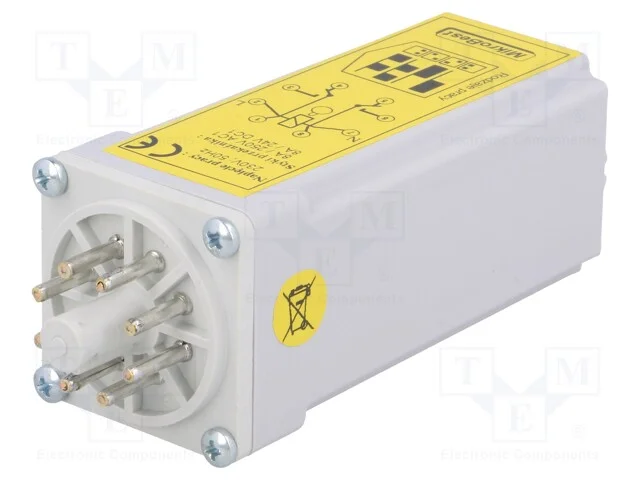 Relé Temporizado, 0,25s÷12min, Dpdt, 250vac/8a,24vdc/8a, Base