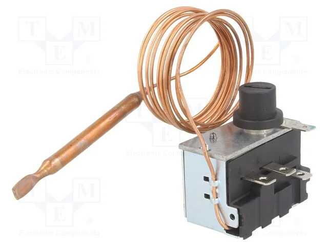 Sensor: termostato com capilar, SPST-NC, 95C, 16A.